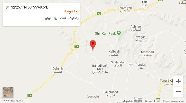 روستای بیددونبه بر روی نقشه