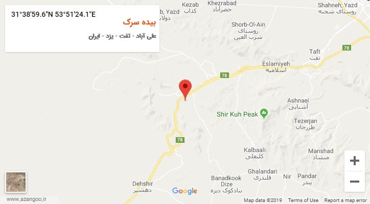 روستای بیده سرک بر روی نقشه