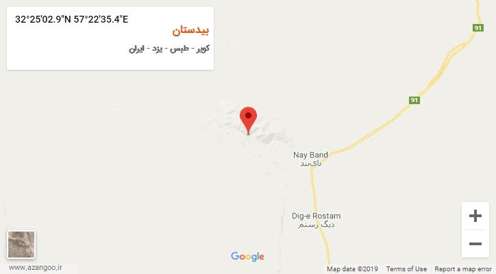 روستای بیدستان بر روی نقشه