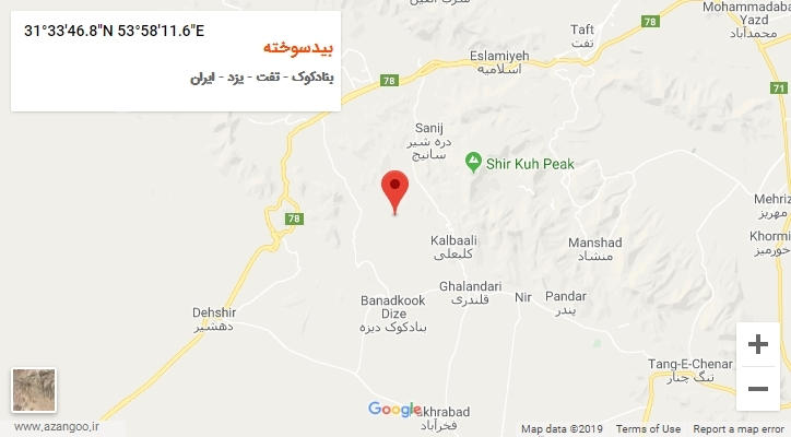 روستای بیدسوخته بر روی نقشه