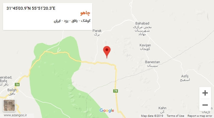 روستای چاهو بر روی نقشه