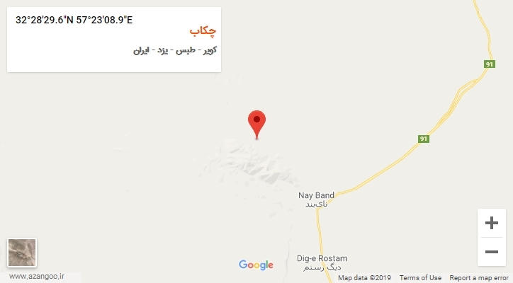 روستای چکاب بر روی نقشه