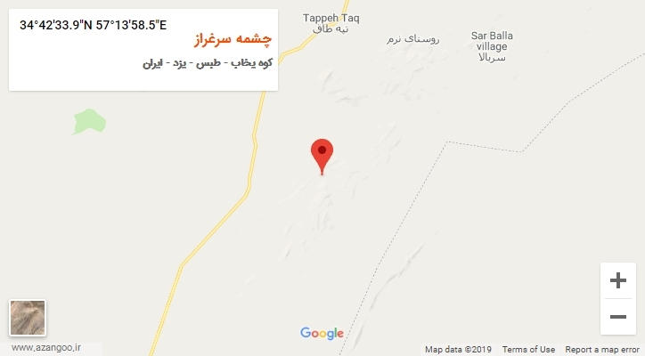 روستای چشمه سرغراز بر روی نقشه