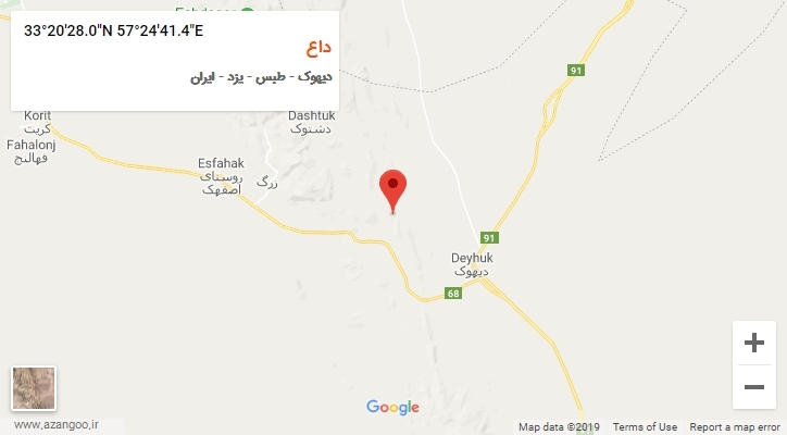 روستای داع بر روی نقشه