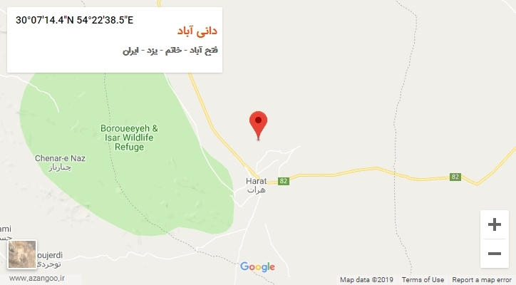 روستای دانی آباد بر روی نقشه