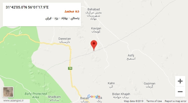 روستای ده محمد بر روی نقشه