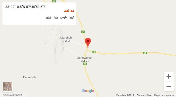 روستای ده نمد بر روی نقشه