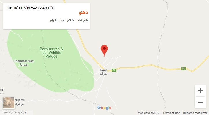 روستای دهنو بر روی نقشه