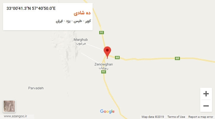 روستای ده شادی بر روی نقشه