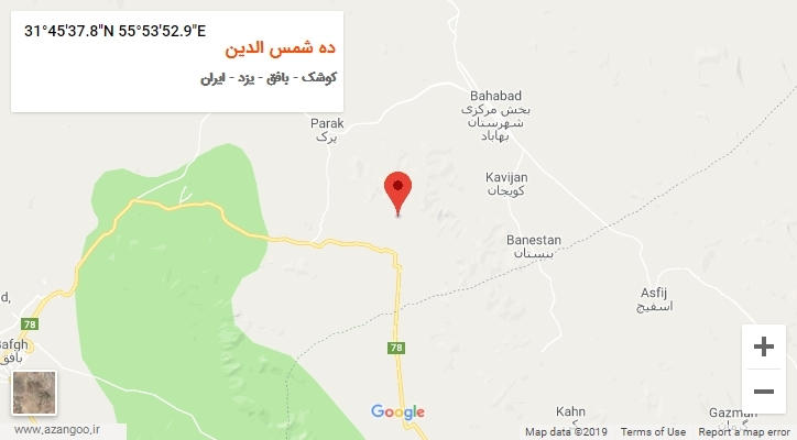 روستای ده شمس الدین بر روی نقشه