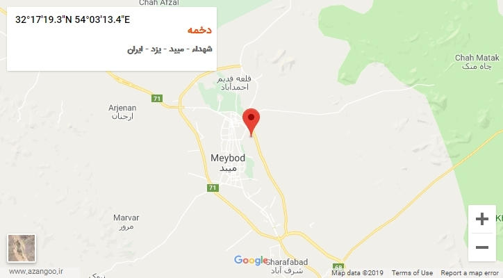 روستای دخمه بر روی نقشه