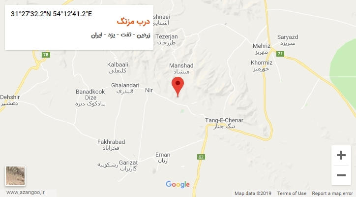 روستای درب مزنگ بر روی نقشه