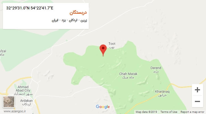 روستای دربستگان بر روی نقشه