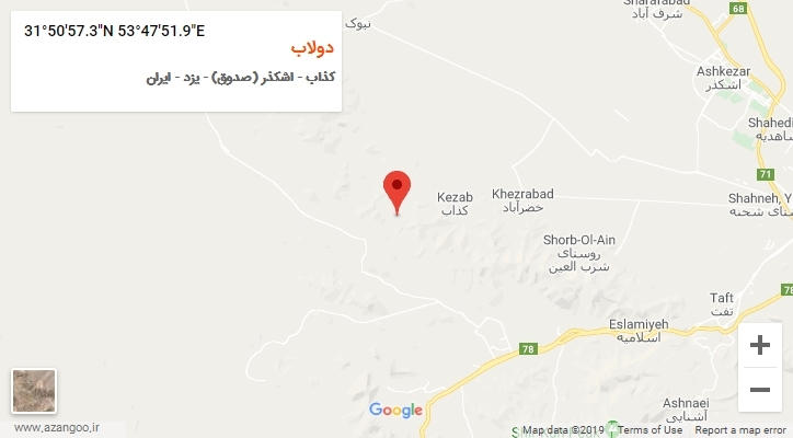 روستای دولاب بر روی نقشه