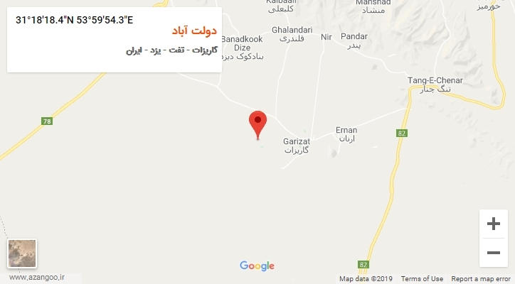 روستای دولت آباد بر روی نقشه