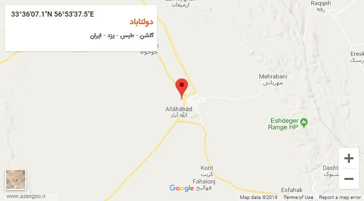 روستای دولتاباد بر روی نقشه