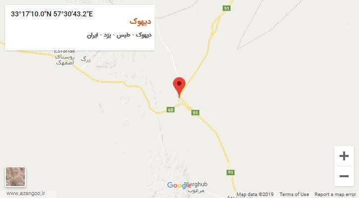 روستای دیهوک بر روی نقشه