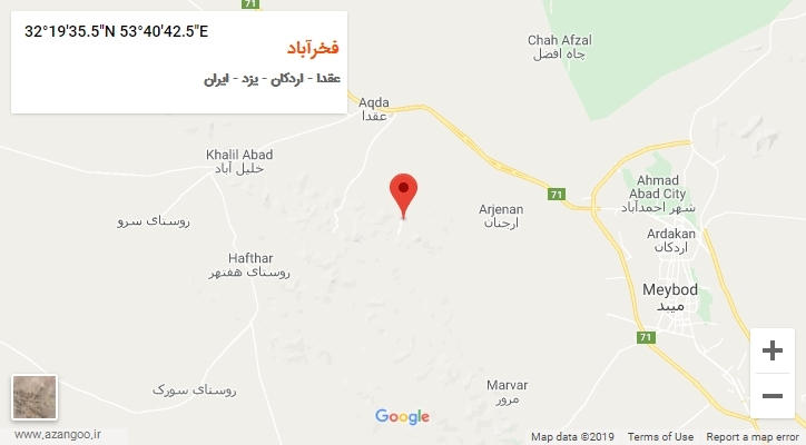 روستای فخرآباد بر روی نقشه