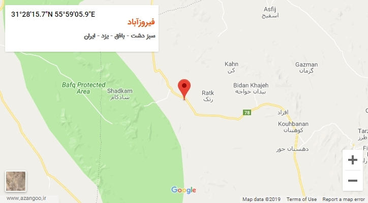 روستای فیروزآباد بر روی نقشه