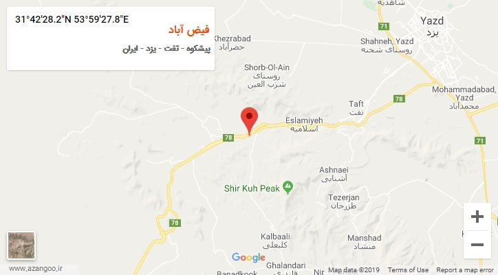 روستای فیض آباد بر روی نقشه