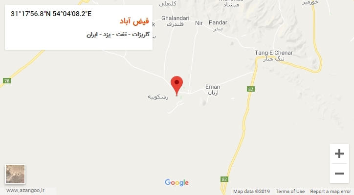 روستای فیض آباد بر روی نقشه