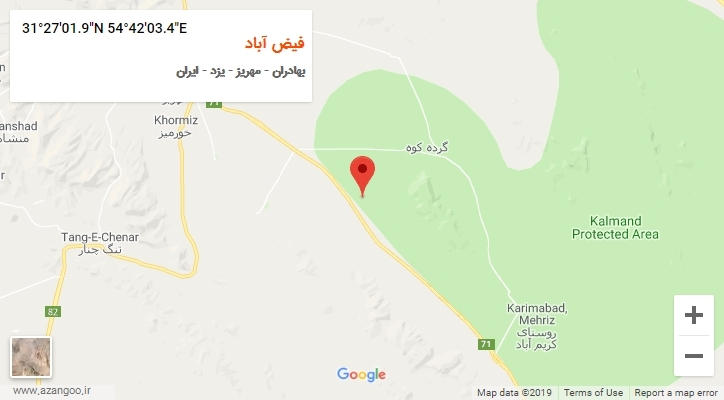 روستای فیض آباد بر روی نقشه