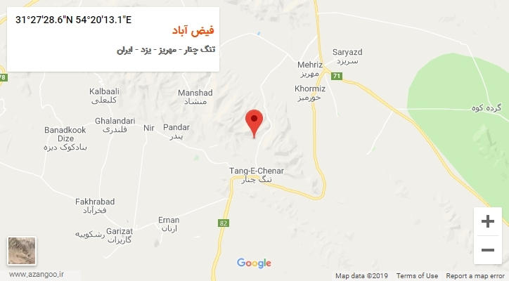 روستای فیض آباد بر روی نقشه