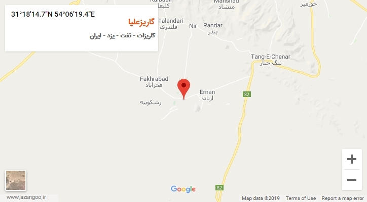 روستای گاریزعلیا بر روی نقشه