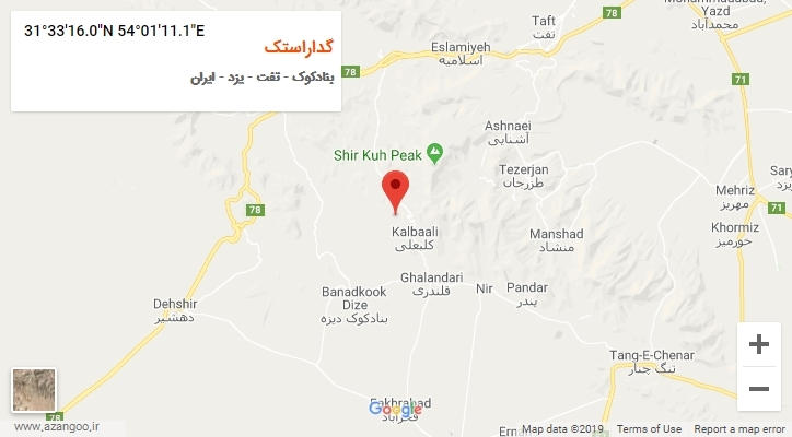 روستای گداراستک بر روی نقشه