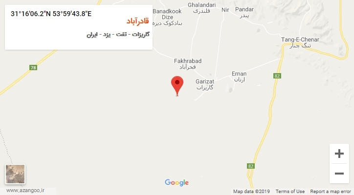 روستای قادرآباد بر روی نقشه