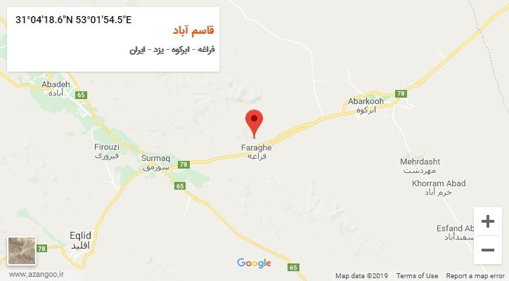 روستای قاسم آباد بر روی نقشه