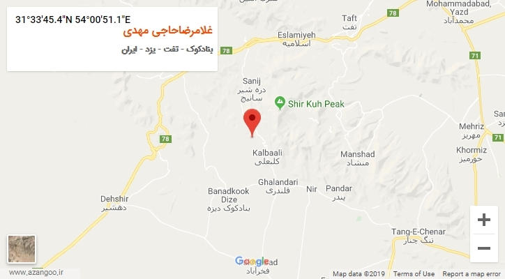 روستای غلامرضاحاجی مهدی بر روی نقشه