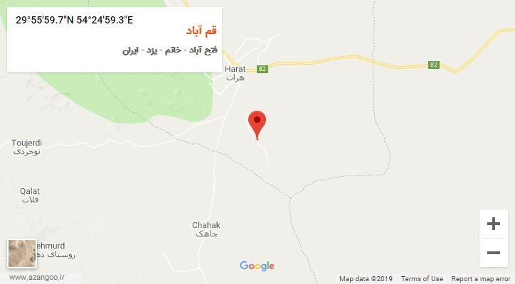 روستای قم آباد بر روی نقشه