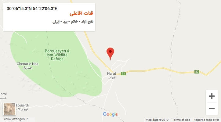 روستای قنات آقاعلی بر روی نقشه