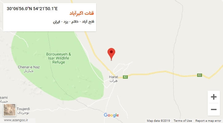 روستای قنات اکبرآباد بر روی نقشه