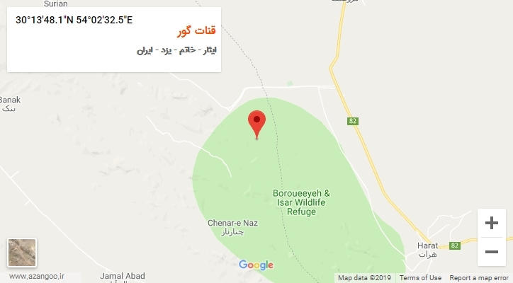 روستای قنات گور بر روی نقشه