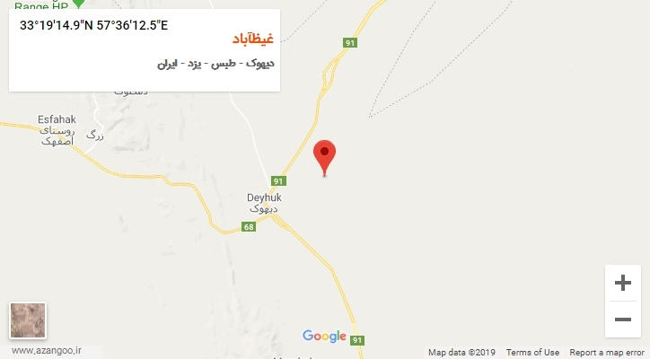 روستای غیظآباد بر روی نقشه