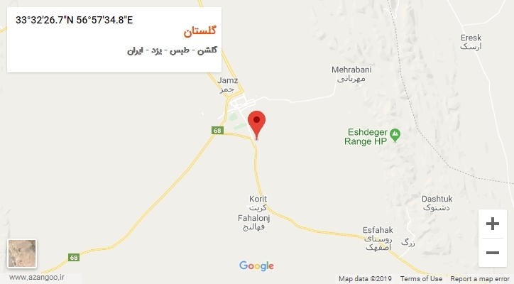 روستای گلستان بر روی نقشه