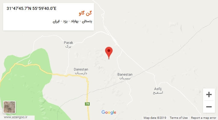 روستای گن گاو بر روی نقشه