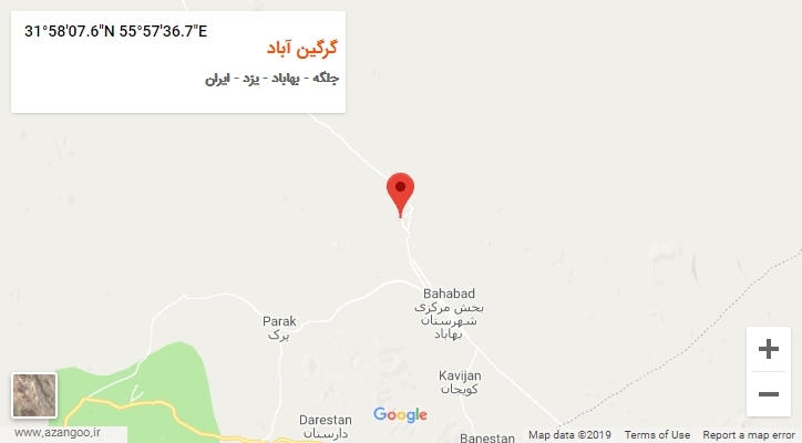 روستای گرگین آباد بر روی نقشه