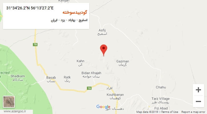 روستای گودبیدسوخته بر روی نقشه