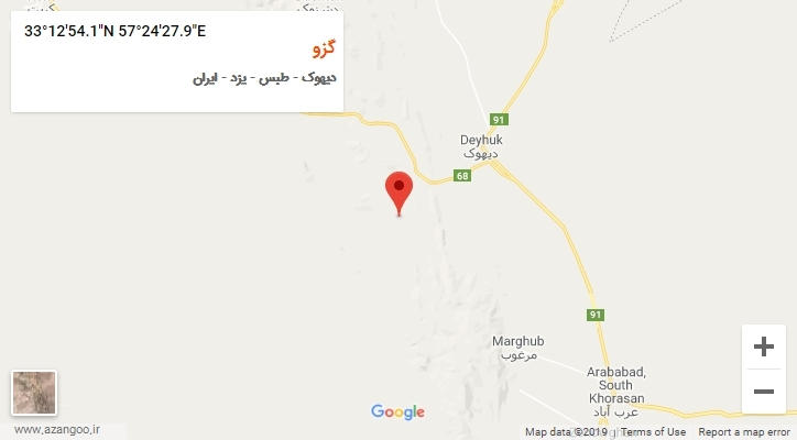 روستای گزو بر روی نقشه