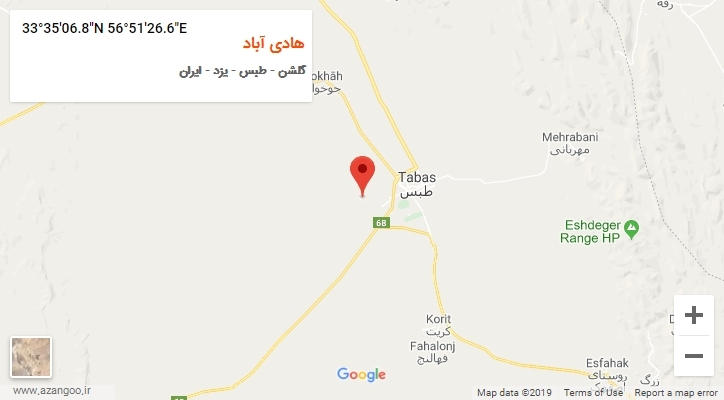 روستای هادی آباد بر روی نقشه