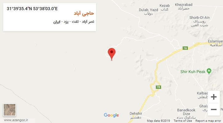 روستای حاجی آباد بر روی نقشه