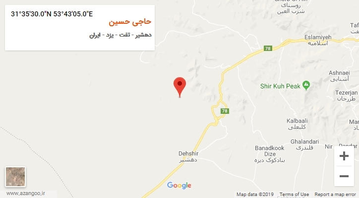 روستای حاجی حسین بر روی نقشه