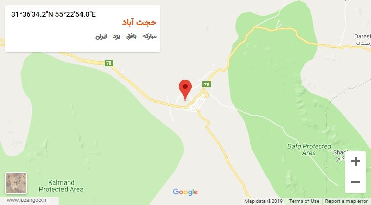 روستای حجت آباد بر روی نقشه