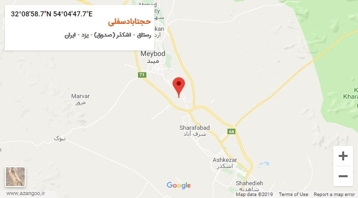 روستای حجتابادسفلی بر روی نقشه