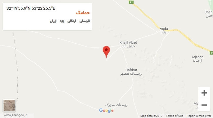 روستای حمامک بر روی نقشه