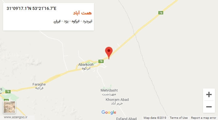 روستای همت آباد بر روی نقشه