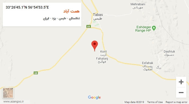 روستای همت آباد بر روی نقشه